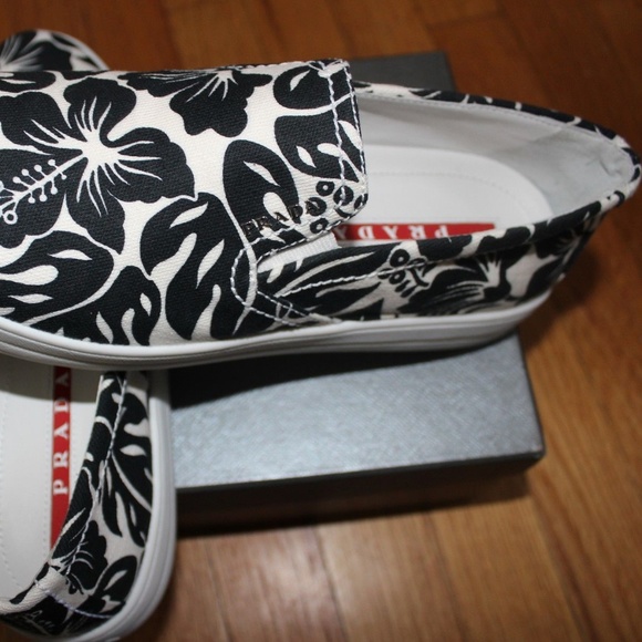 PRADA TESDENIM ST IBISCUS CANVAS LOAFER EU39/US8.5 - Picture 6 of 6